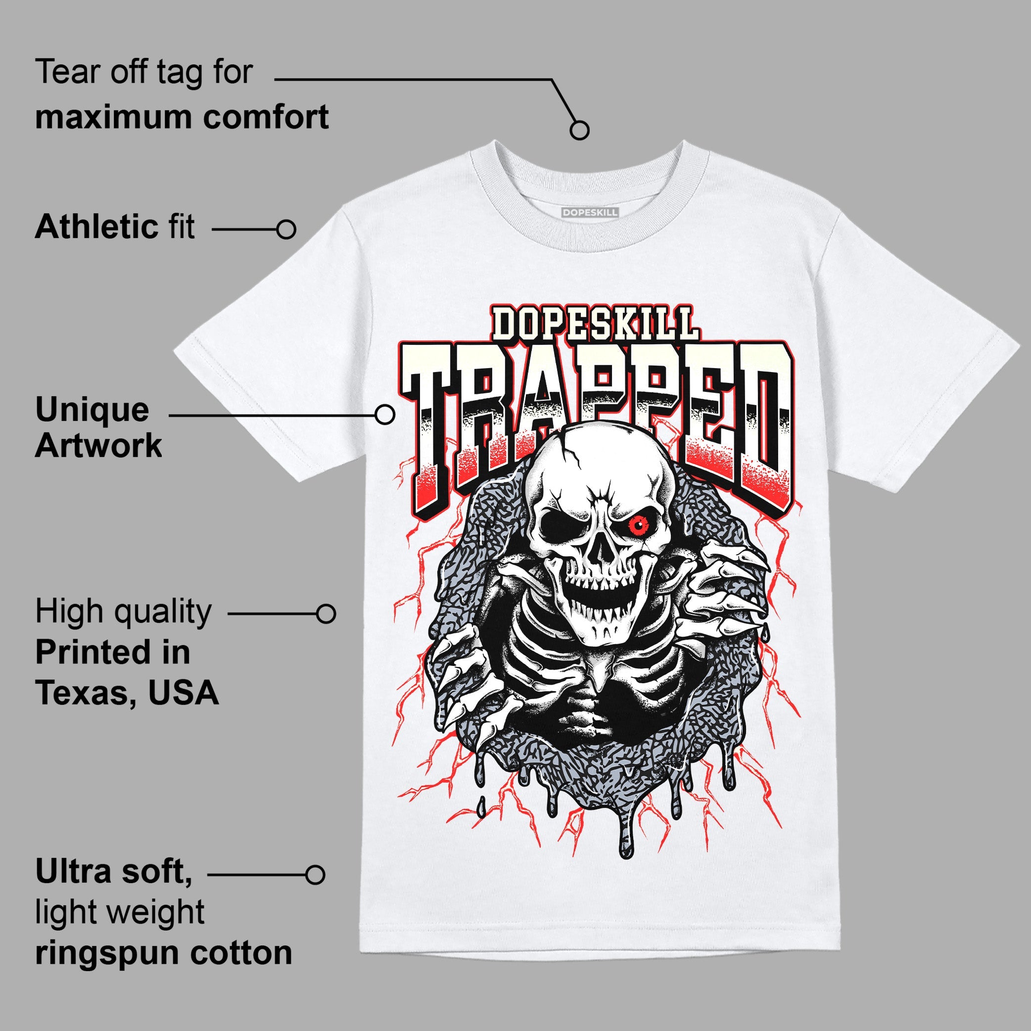 White Cement Reimagined 3s superstreetwear T-Shirt Trapped Halloween Graphic