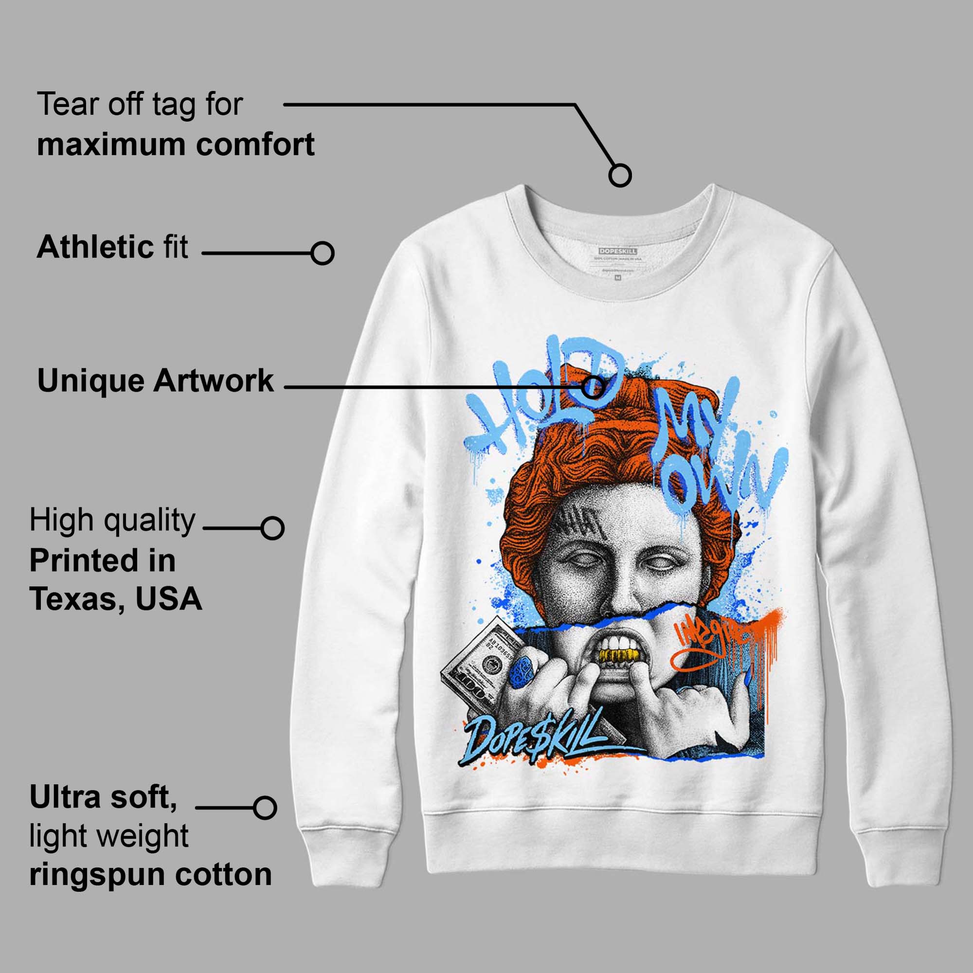 Dunk Low Futura University Blue superstreetwear Sweatshirt Hold My Own Graphic