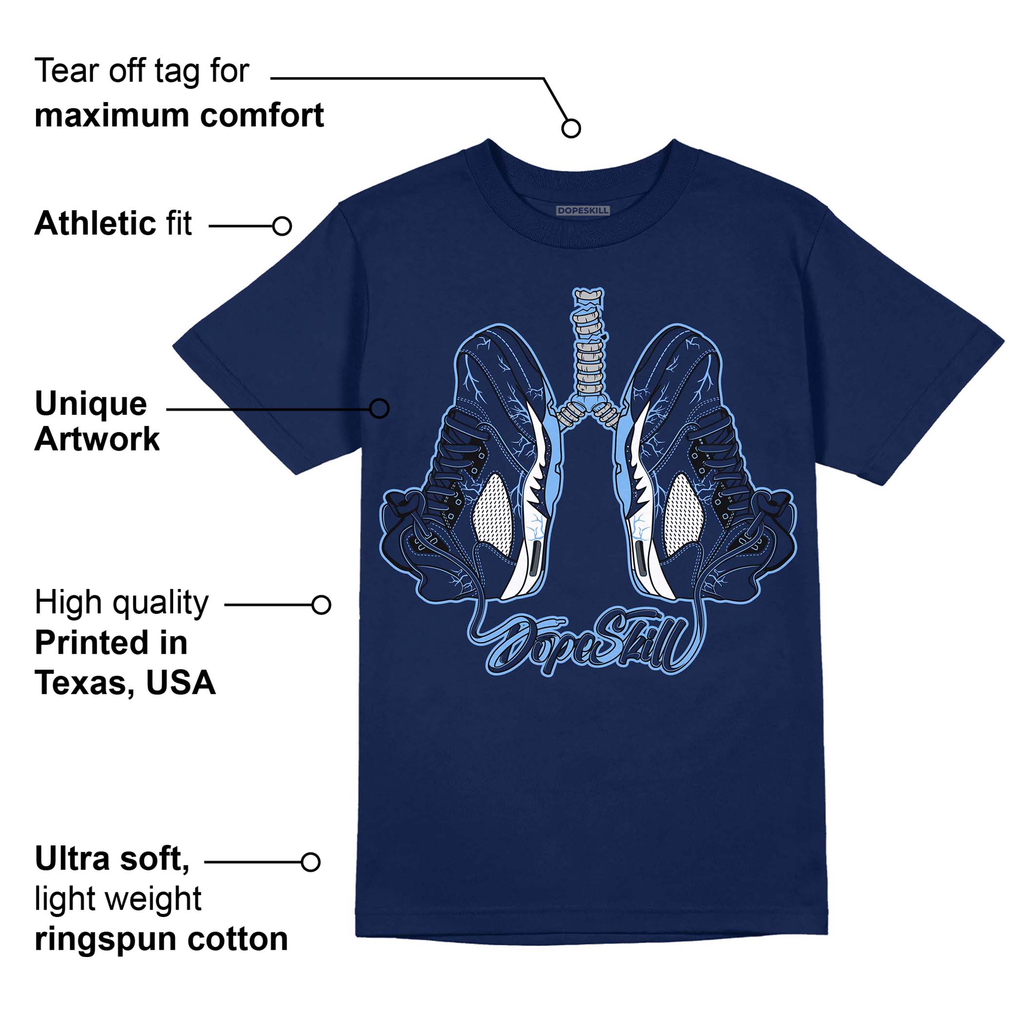 Midnight Navy 5s superstreetwear Navy T-Shirt Breathe Graphic