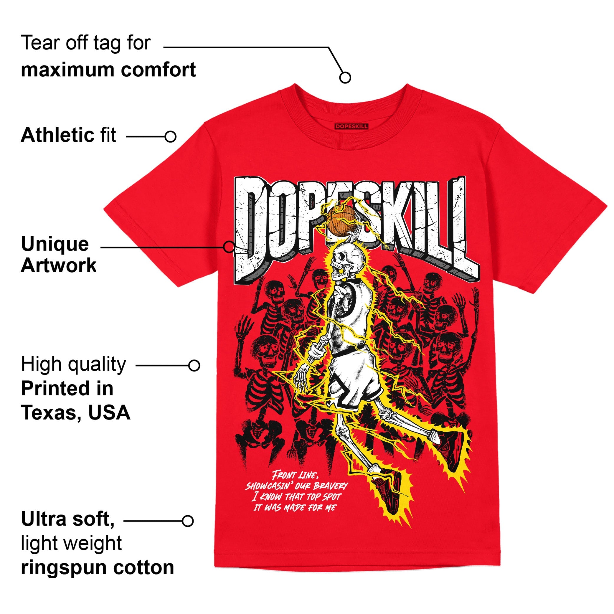 Red Thunder 4s superstreetwear Red T-shirt Thunder Dunk Graphic