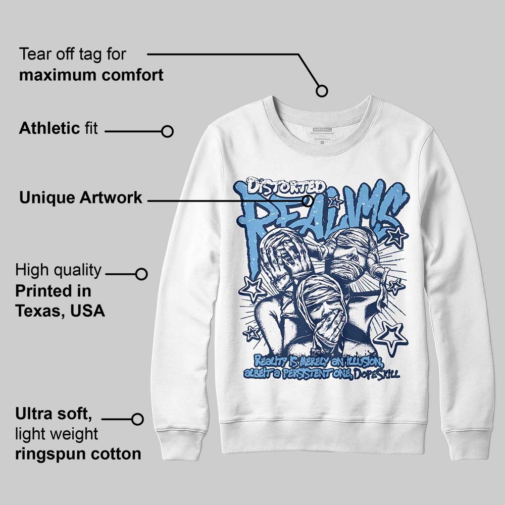 Summit White Navy 4s superstreetwear Sweatshirt Distorted Realms Graphic