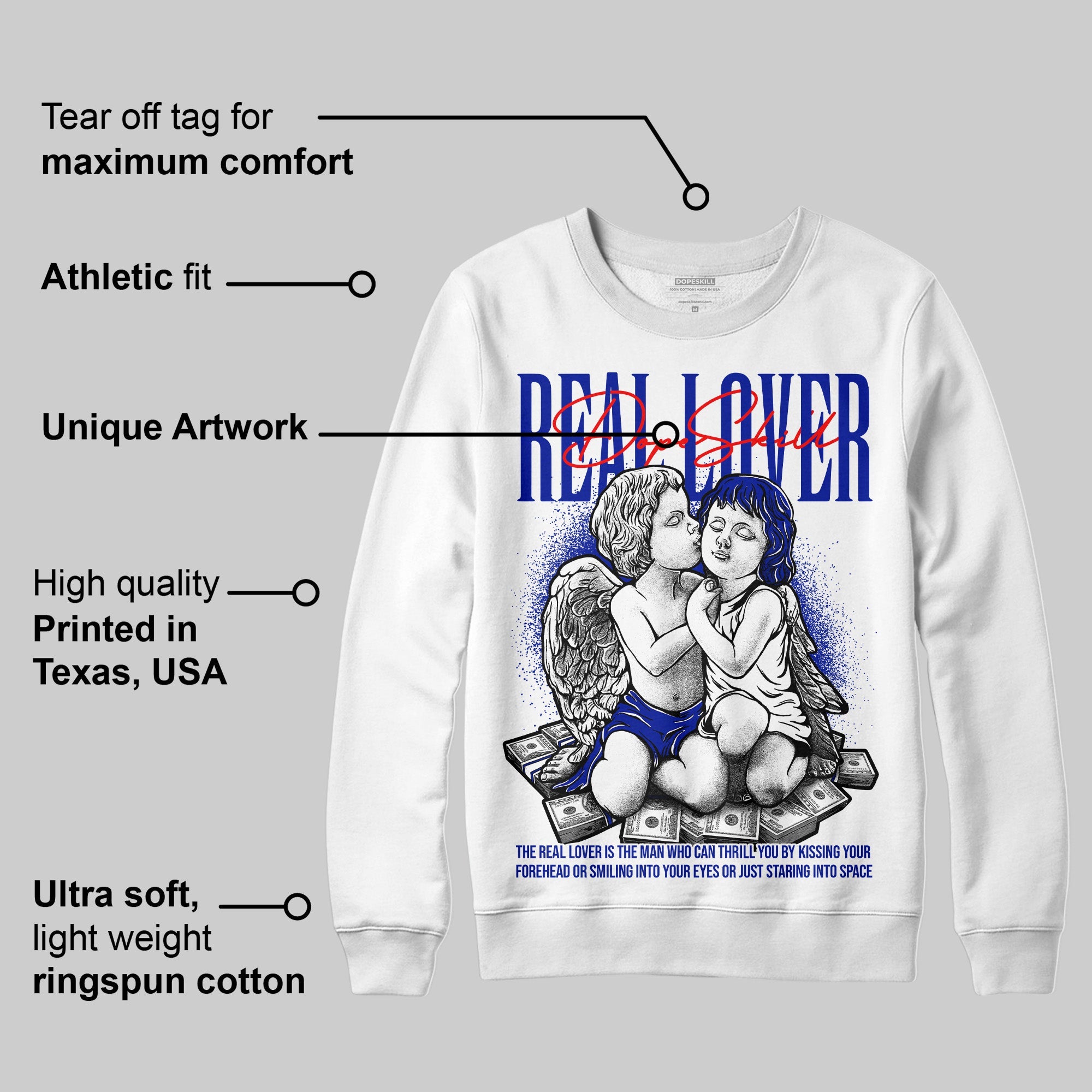 Racer Blue White Dunk Low superstreetwear Sweatshirt Real Lover Graphic
