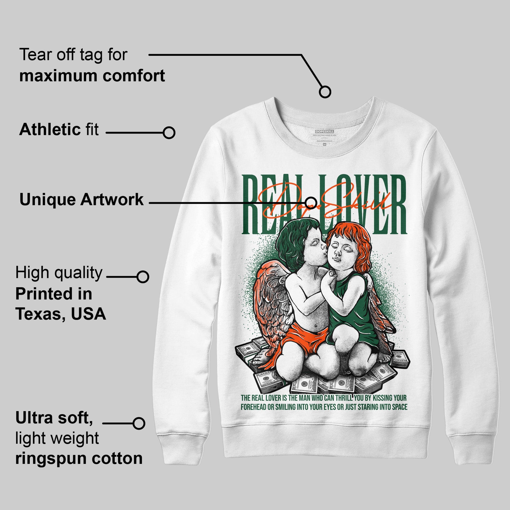 Dunk Low Team Dark Green Orange superstreetwear Sweatshirt Real Lover Graphic