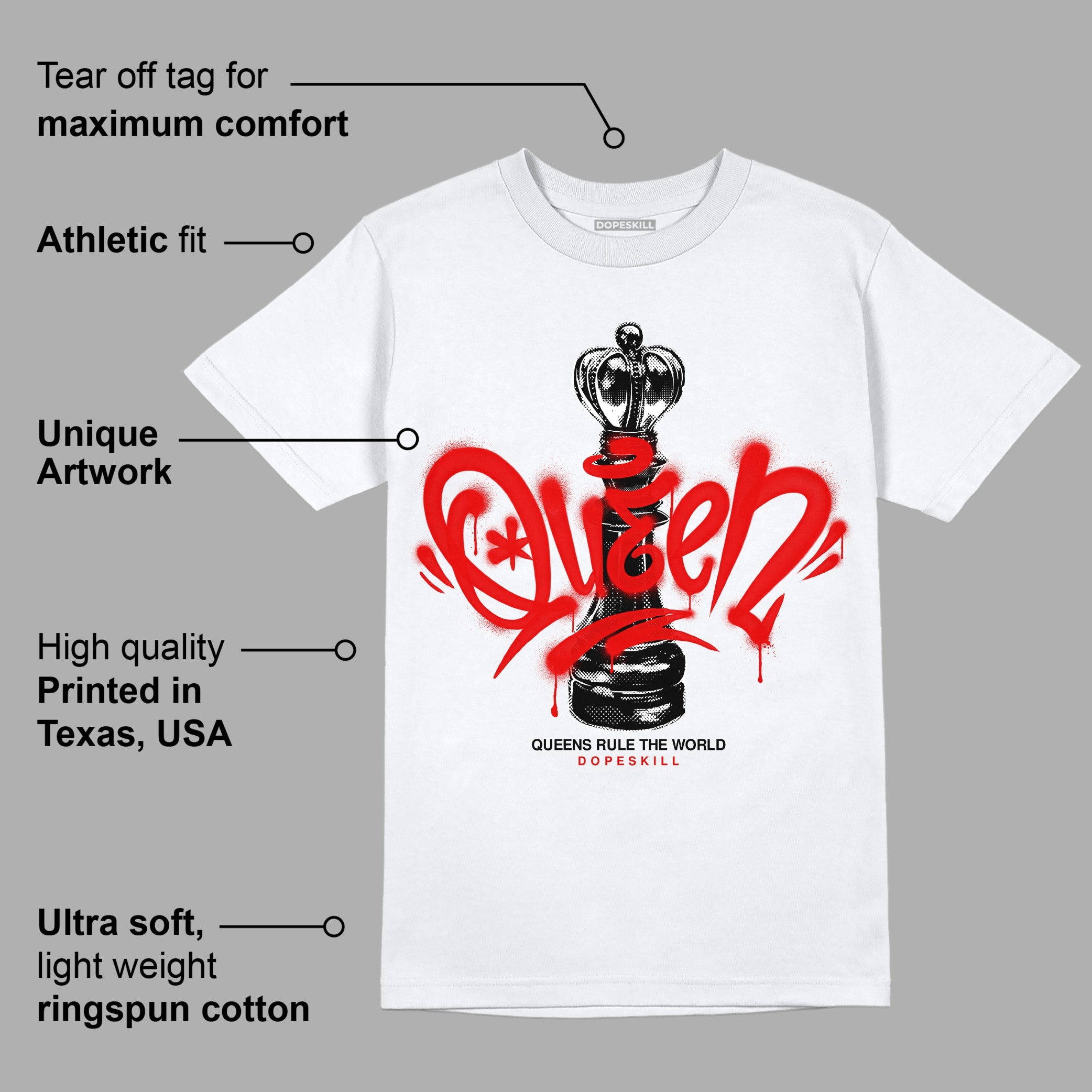 Red Cement 4S superstreetwear T-Shirt Queen Chess Graphic