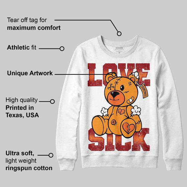 Orange Black White DopeSkill Sweatshirt Love Sick Graphic