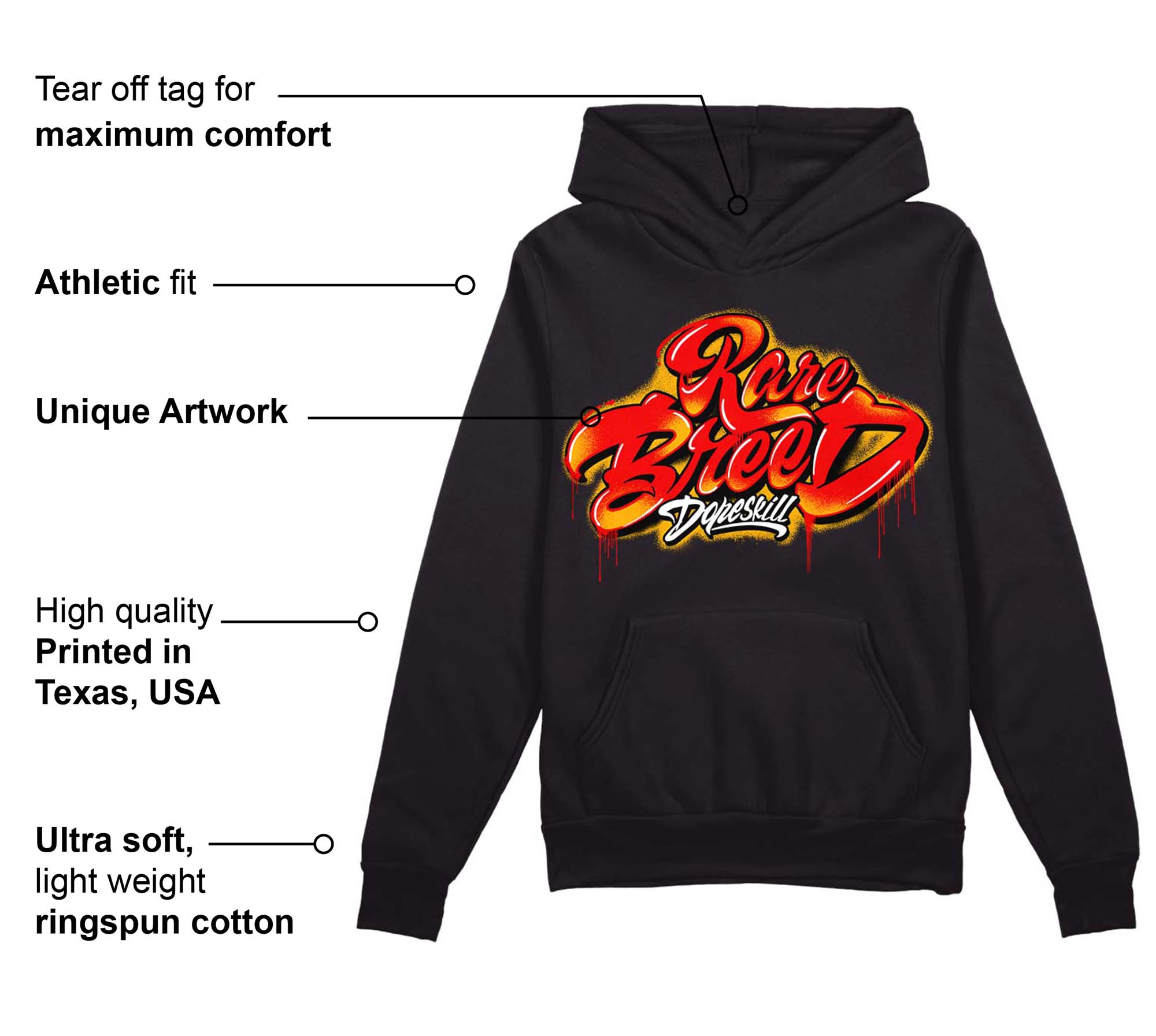 Red Collection superstreetwear Hoodie Sweatshirt Rare Breed Type Graphic