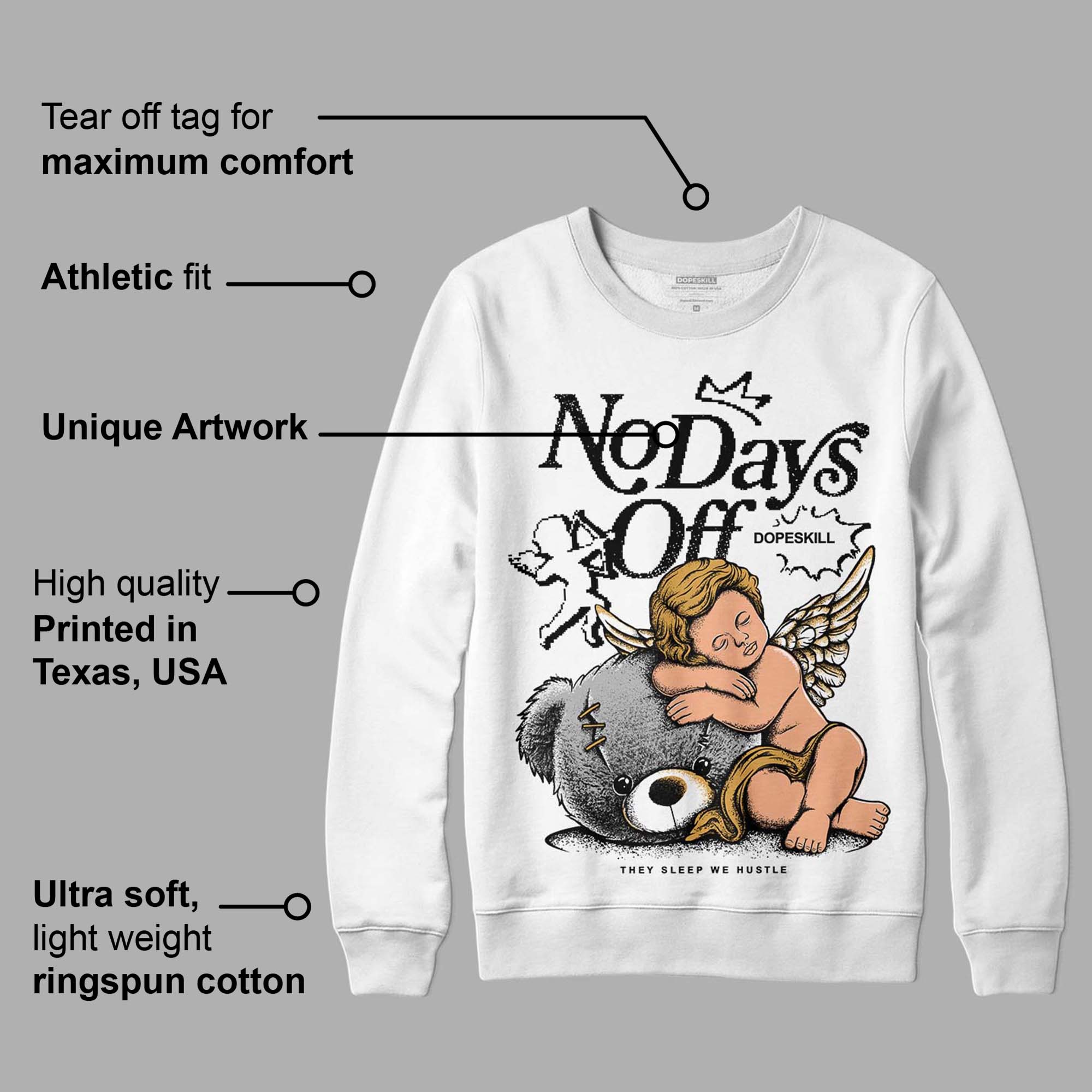Gratitude 11s superstreetwear Sweatshirt New No Days Off Graphic