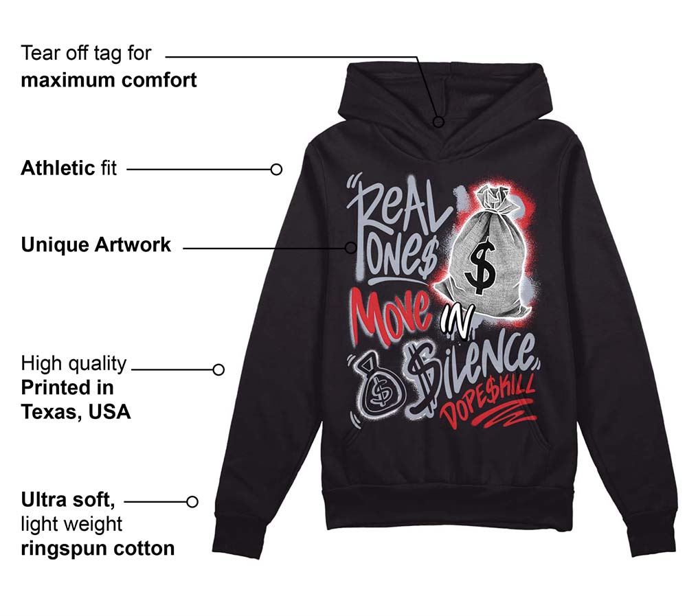 Bred Reimagined 4s superstreetwear Hoodie Sweatshirt Real Ones Move In Silence Graphic