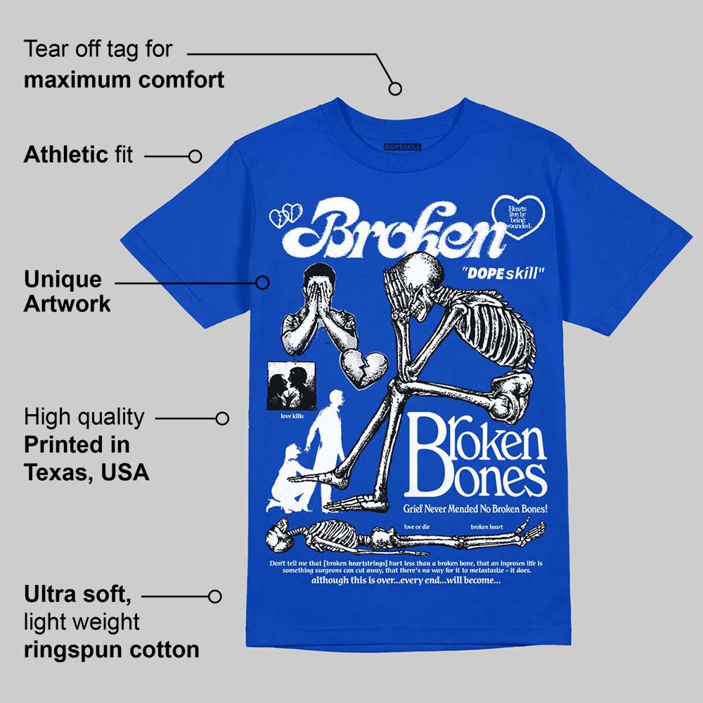 Blueberry 12s superstreetwear Royal T-shirt Broken Bones Graphic
