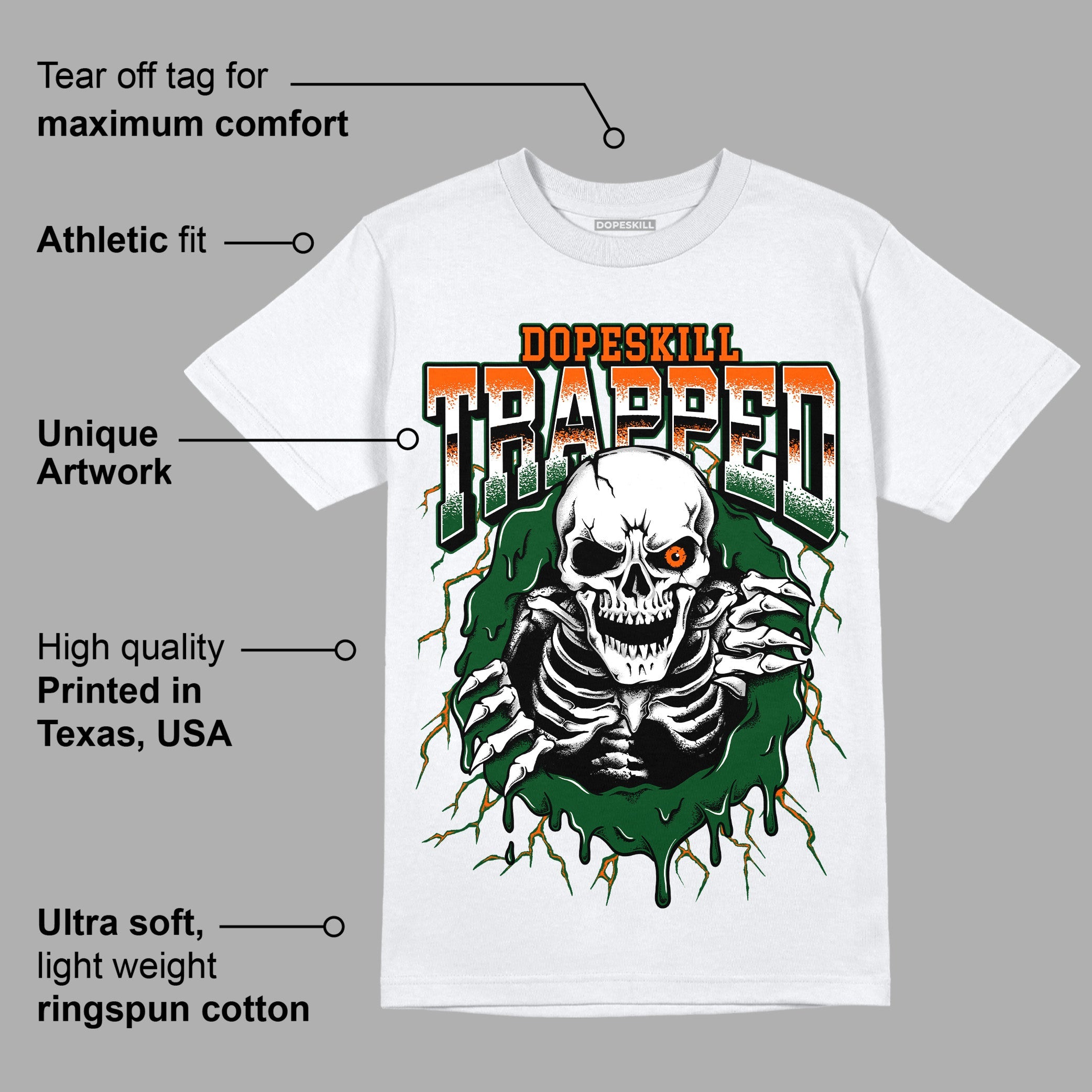Dunk Low Team Dark Green Orange superstreetwear T-Shirt Trapped Halloween Graphic