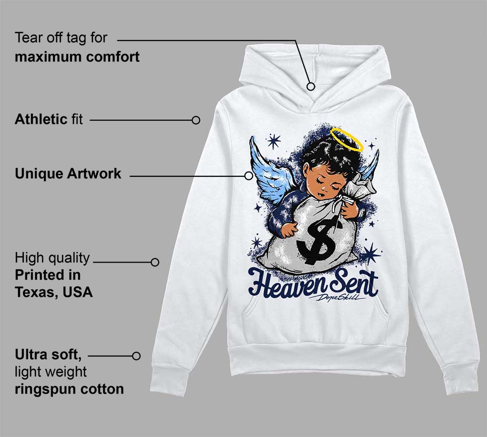 Midnight Navy 5s superstreetwear Hoodie Sweatshirt Heaven Sent Graphic