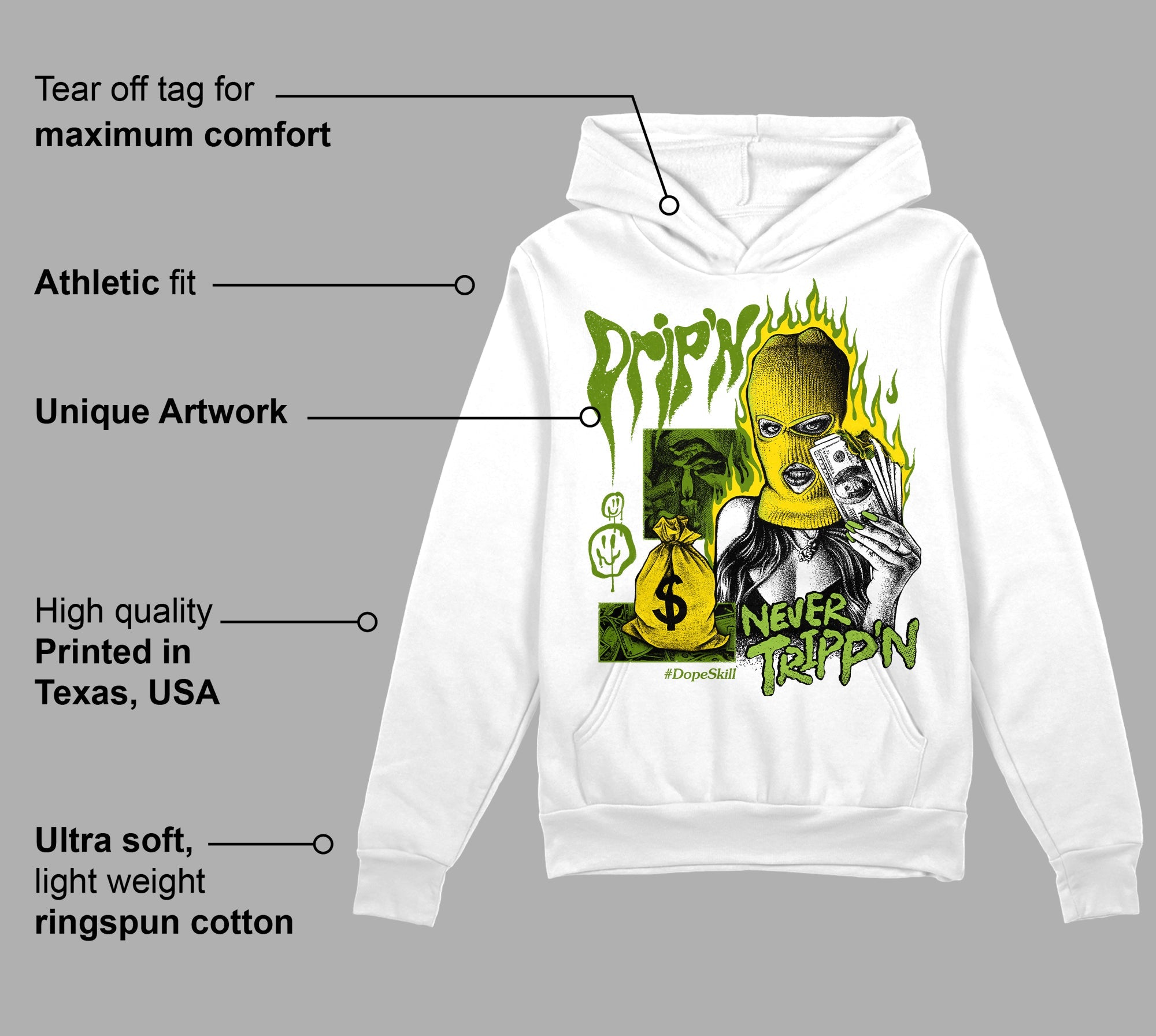 Dunk 'Chlorophyll' superstreetwear Hoodie Sweatshirt Drip'n Never Tripp'n Graphic
