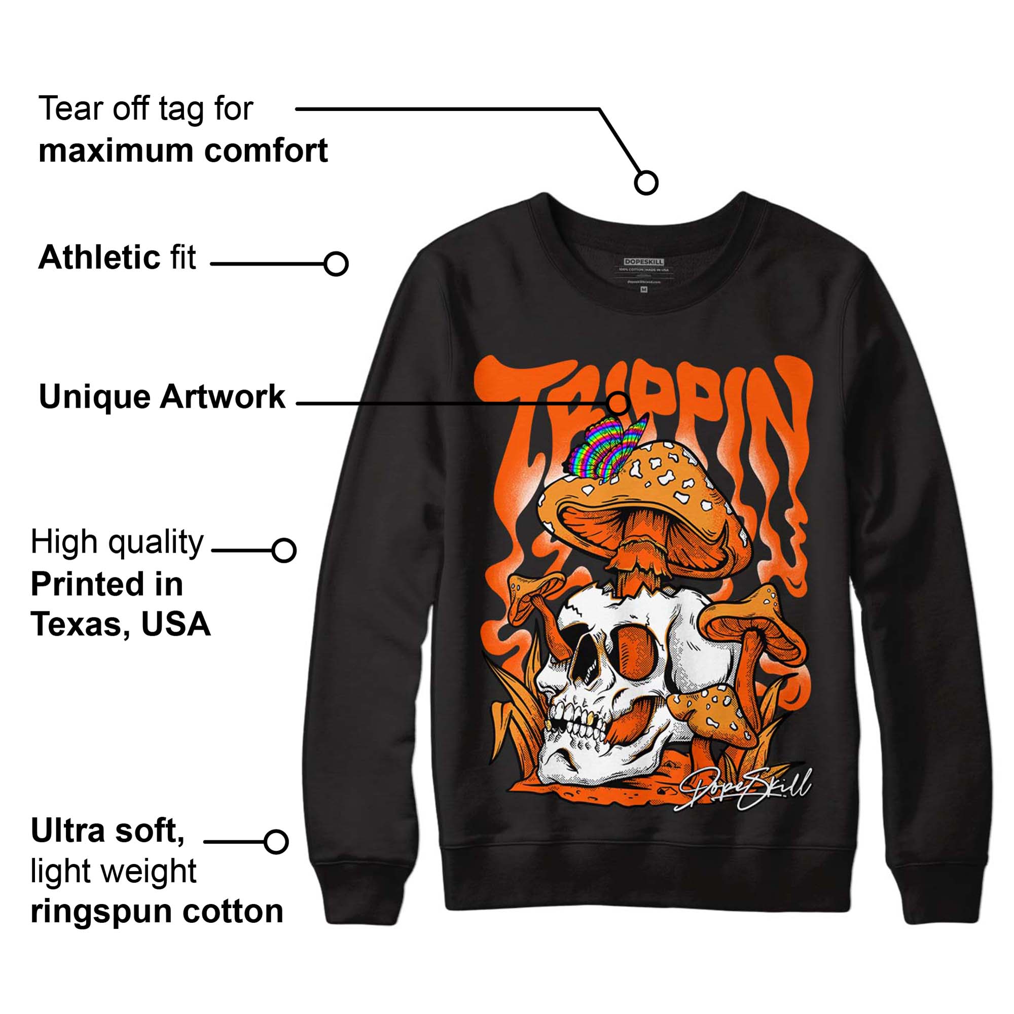 Brilliant Orange 12s superstreetwear Sweatshirt Trippin Graphic