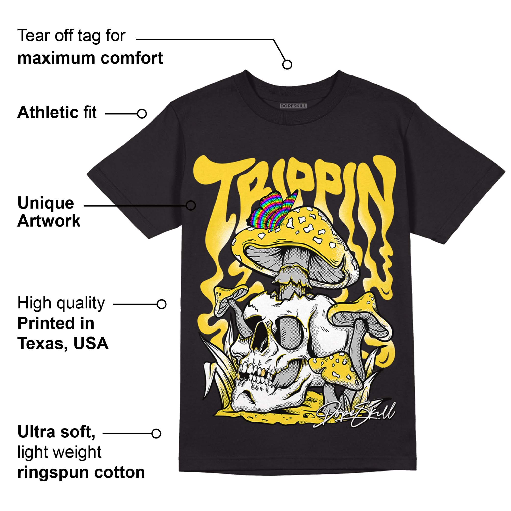 Black Tour Yellow AJ 4 Thunder superstreetwear T-Shirt Trippin Graphic