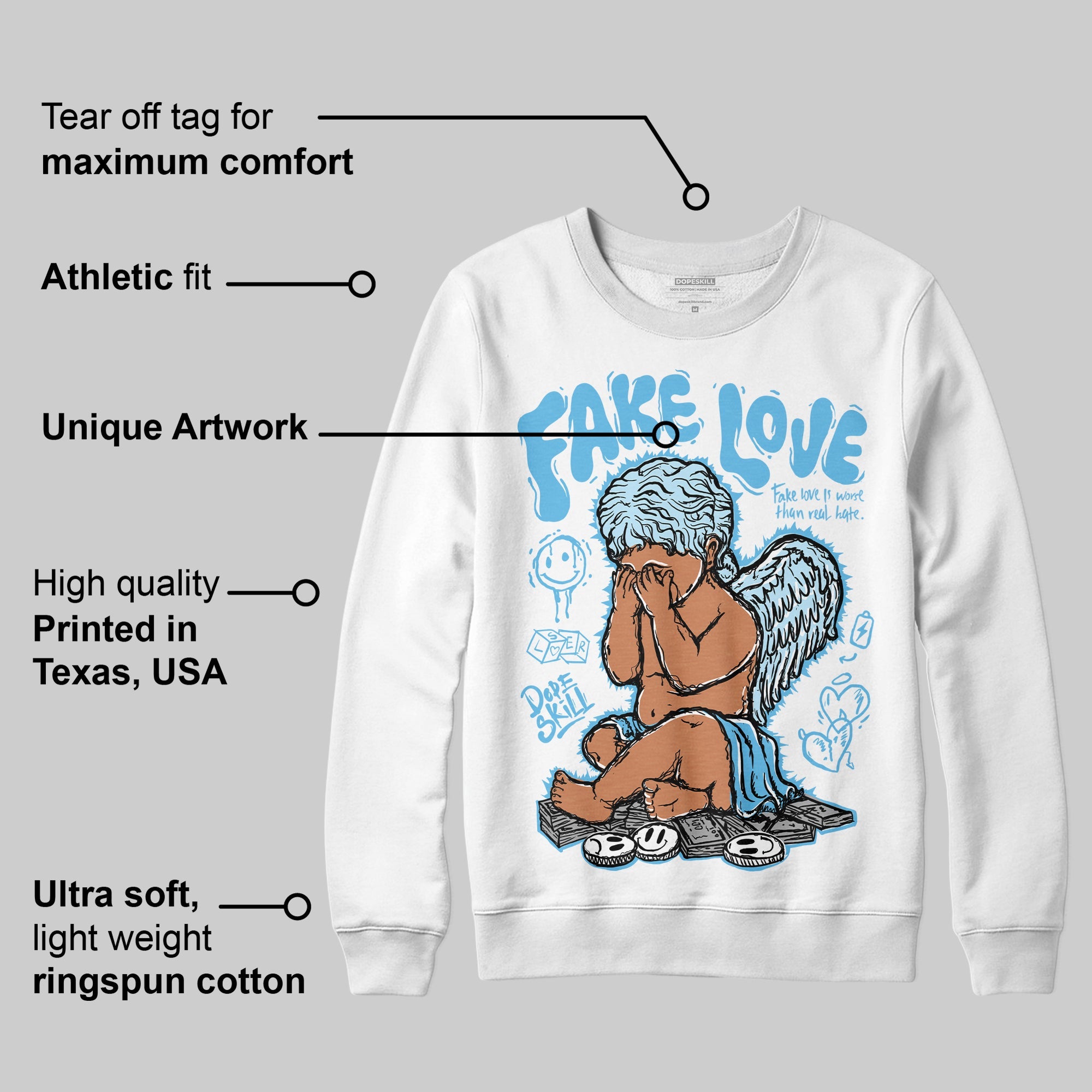 Legend Blue 11s superstreetwear Sweatshirt False Love Graphic