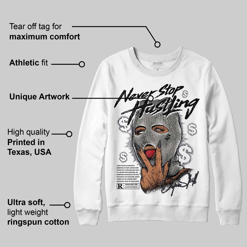 Black Cat 3s superstreetwear Sweatshirt Never Stop Hustling Graphic