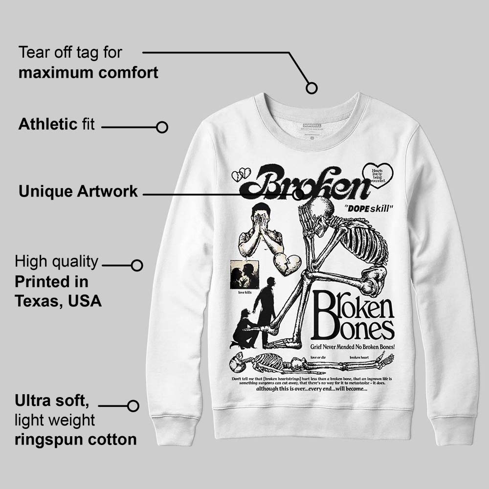 Reverse Metallic 5s superstreetwear Sweatshirt Broken Bones Graphic