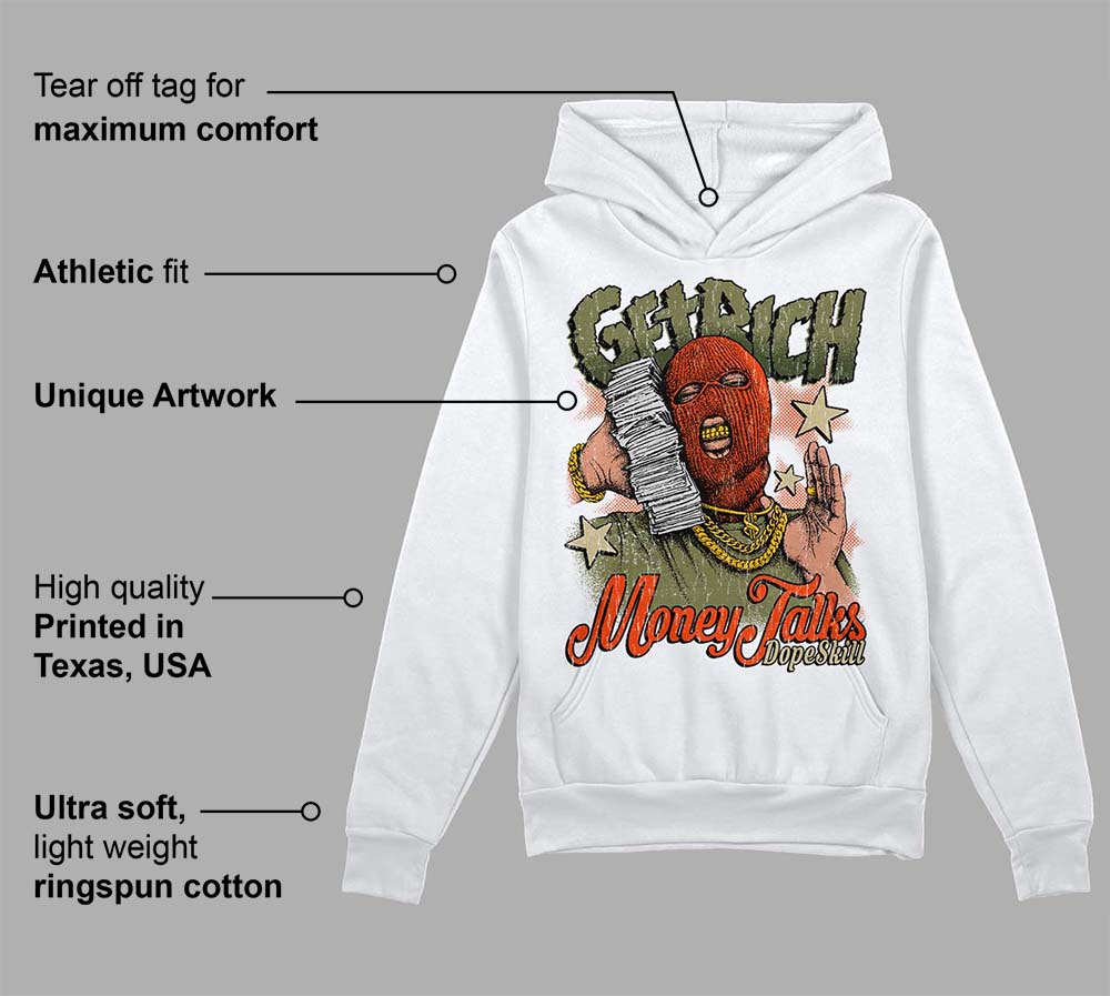 Olive Collection superstreetwear Hoodie Sweatshirt Get Rich Graphic