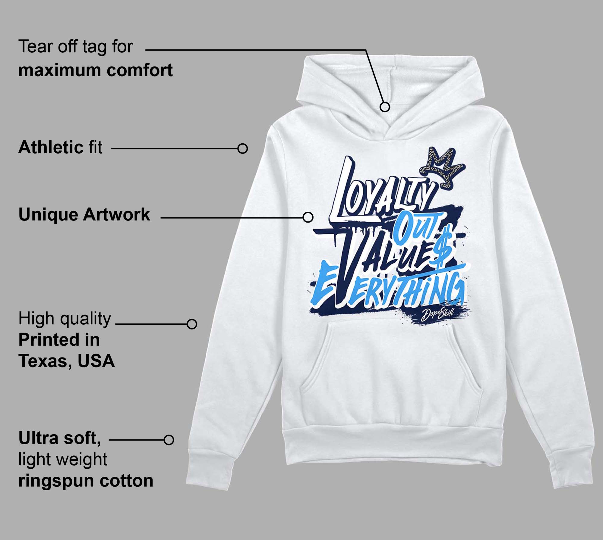 Midnight Navy 3s superstreetwear Hoodie Sweatshirt LOVE Graphic