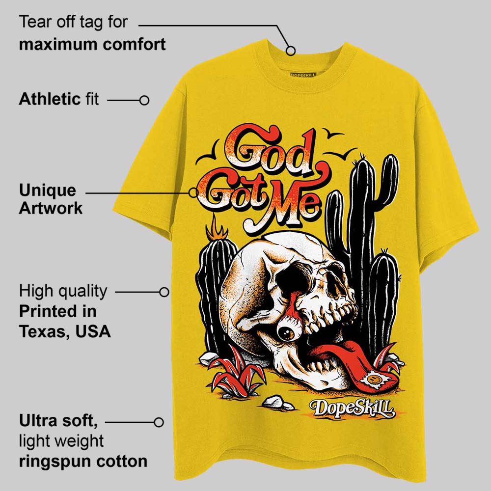 Yellow Ochre 6s superstreetwear Yellow T-shirt God Got Me Graphic
