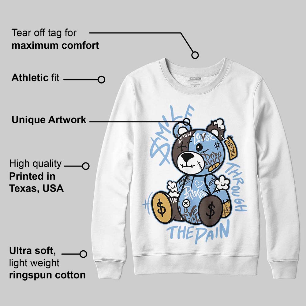 Handball Spezial Light Blue superstreetwear Sweatshirt Smile Through The Pain Graphic