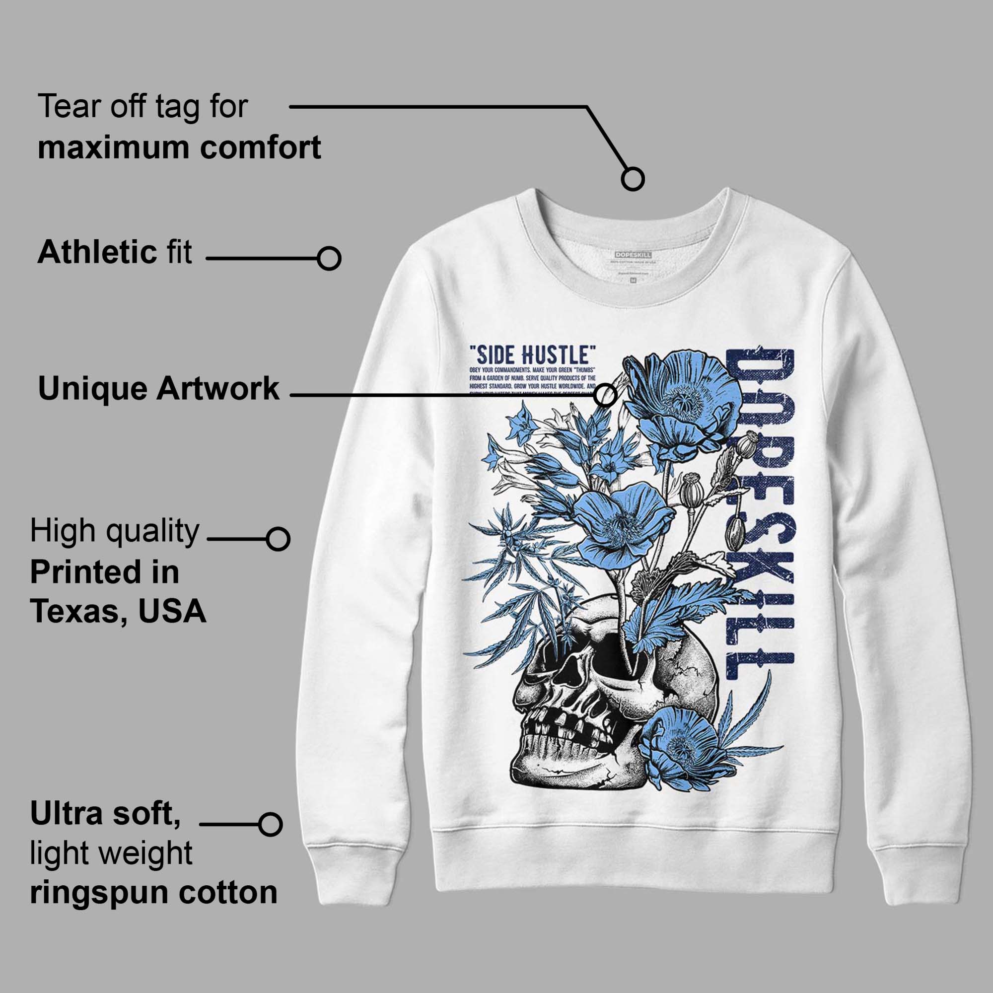 Midnight Navy 5s superstreetwear Sweatshirt Side Hustle Graphic