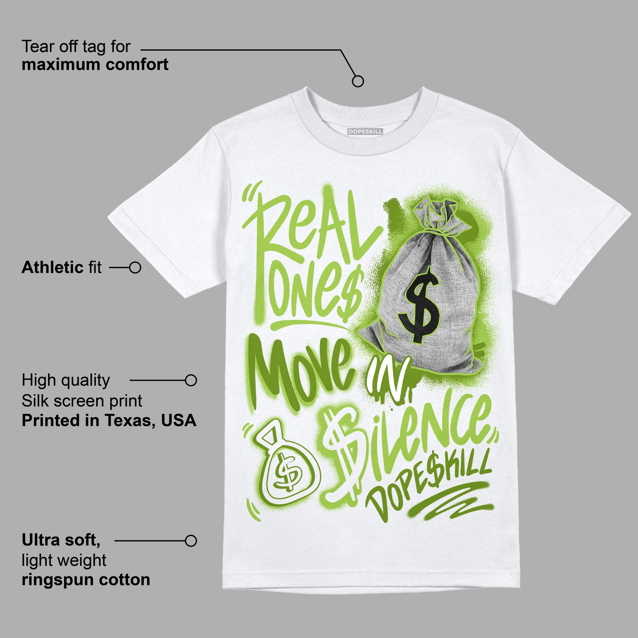 Dunk Low 'Chlorophyll' superstreetwear T-Shirt Real Ones Move In Silence Graphic