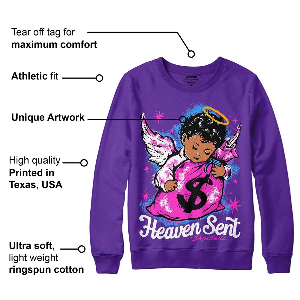 PURPLE Collection superstreetwear Purple Sweatshirt Heaven Sent Graphic