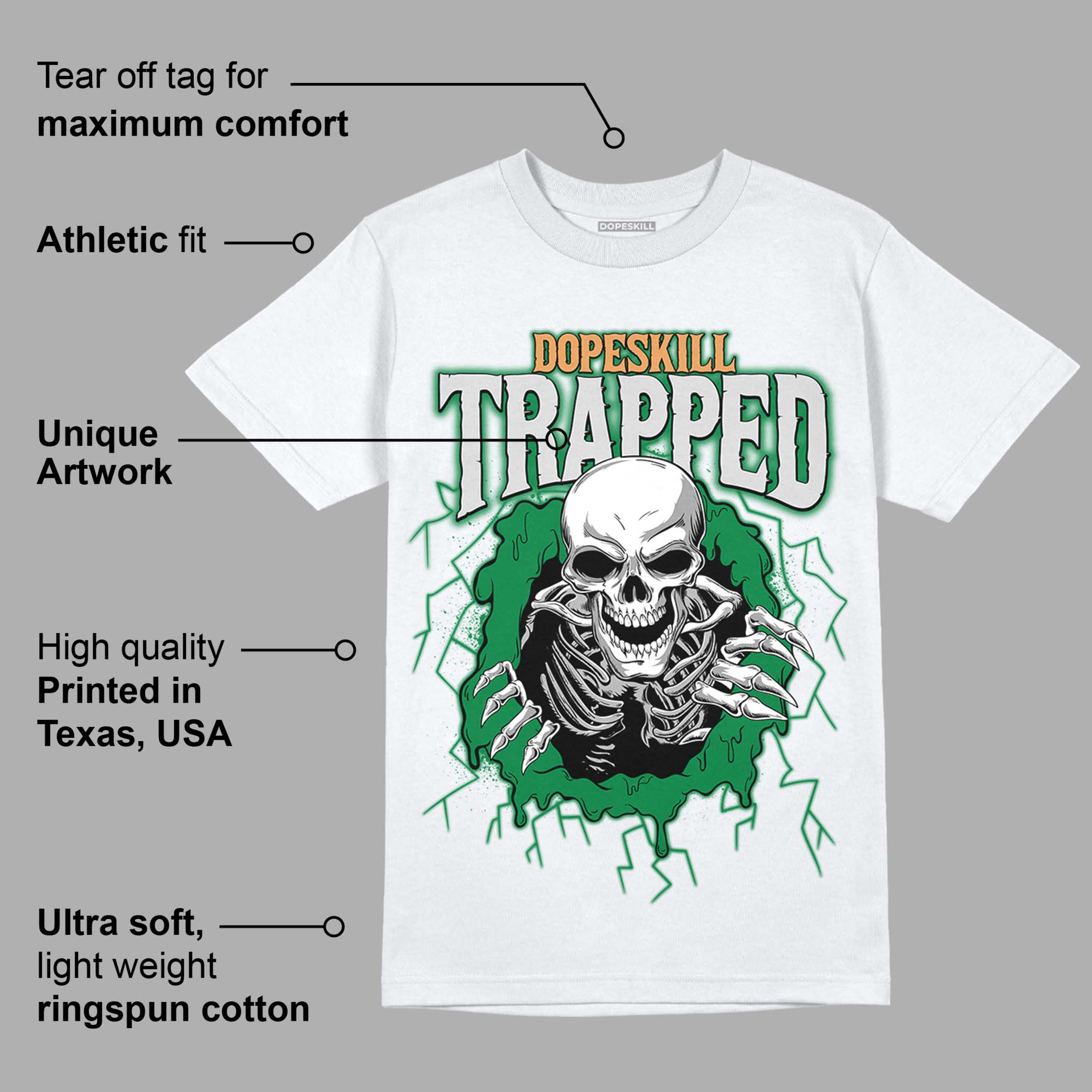 Pine Green 4s superstreetwear T-Shirt Trapped Halloween Graphic
