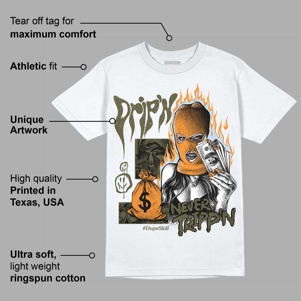 Olive 5s superstreetwear T-Shirt Drip'n Never Tripp'n Graphic