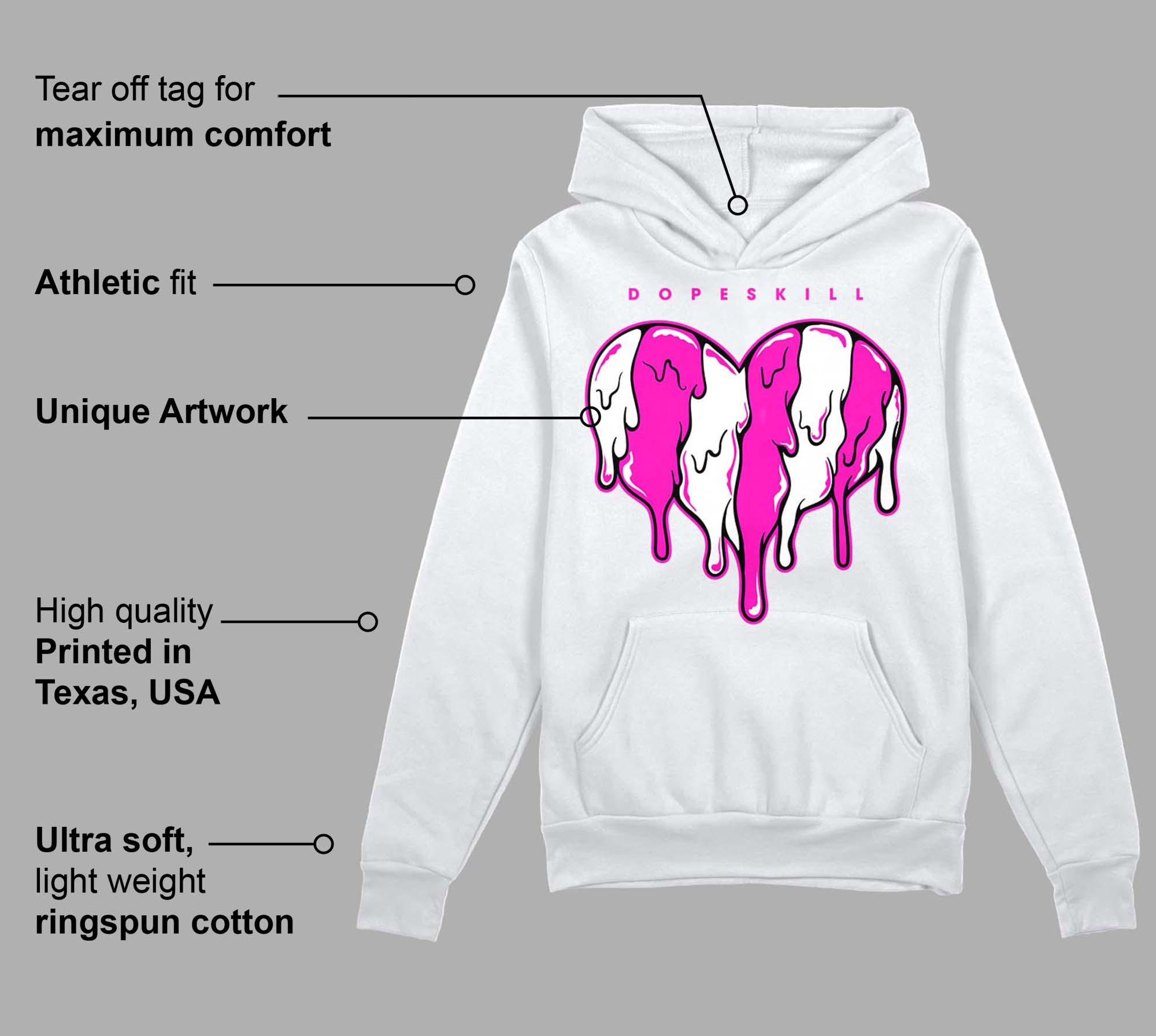 Dunk Low Active Fuchsia superstreetwear Hoodie Sweatshirt Slime Drip Heart Graphic