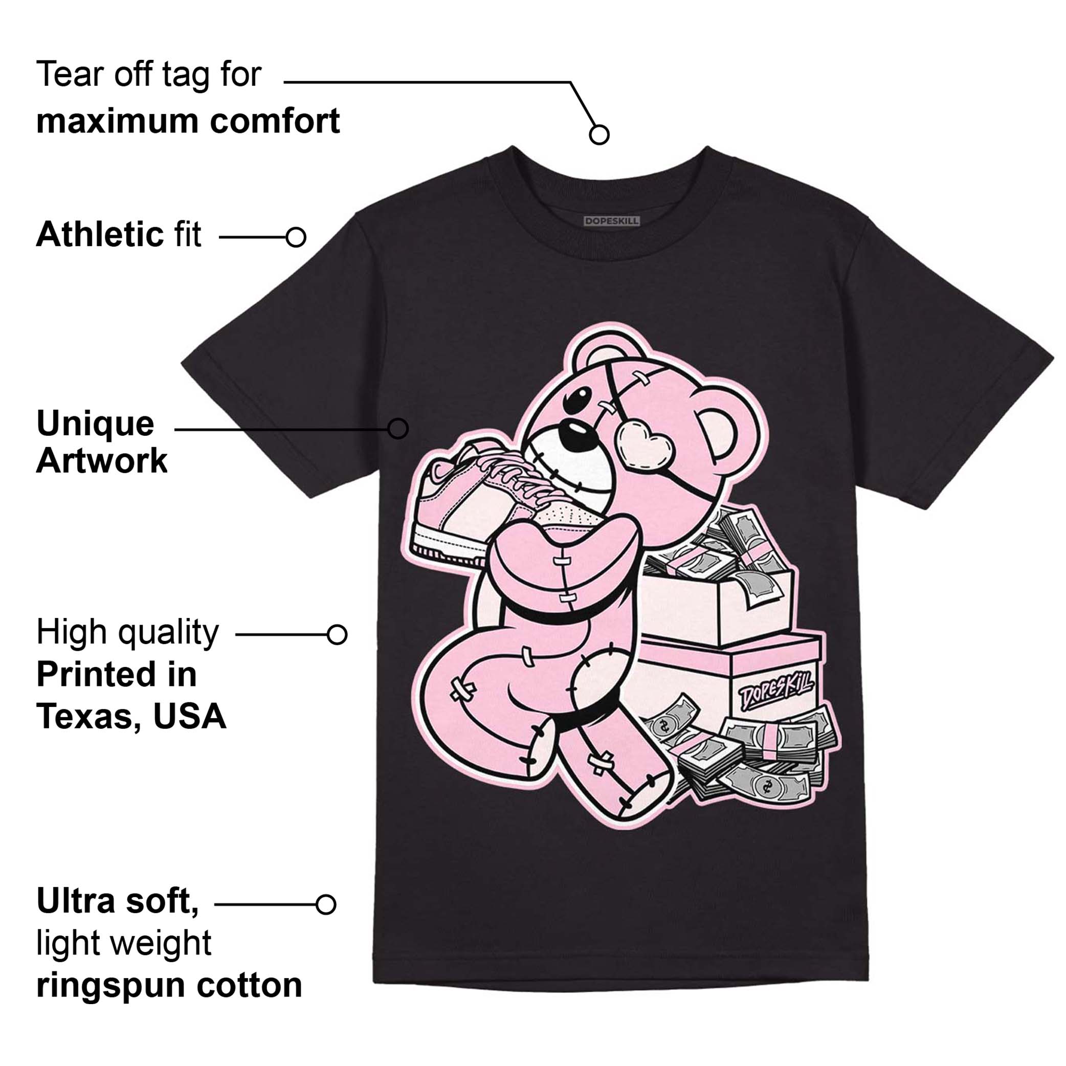 Dunk Low Pink Foam superstreetwear T-Shirt Bear Steals Sneaker Graphic