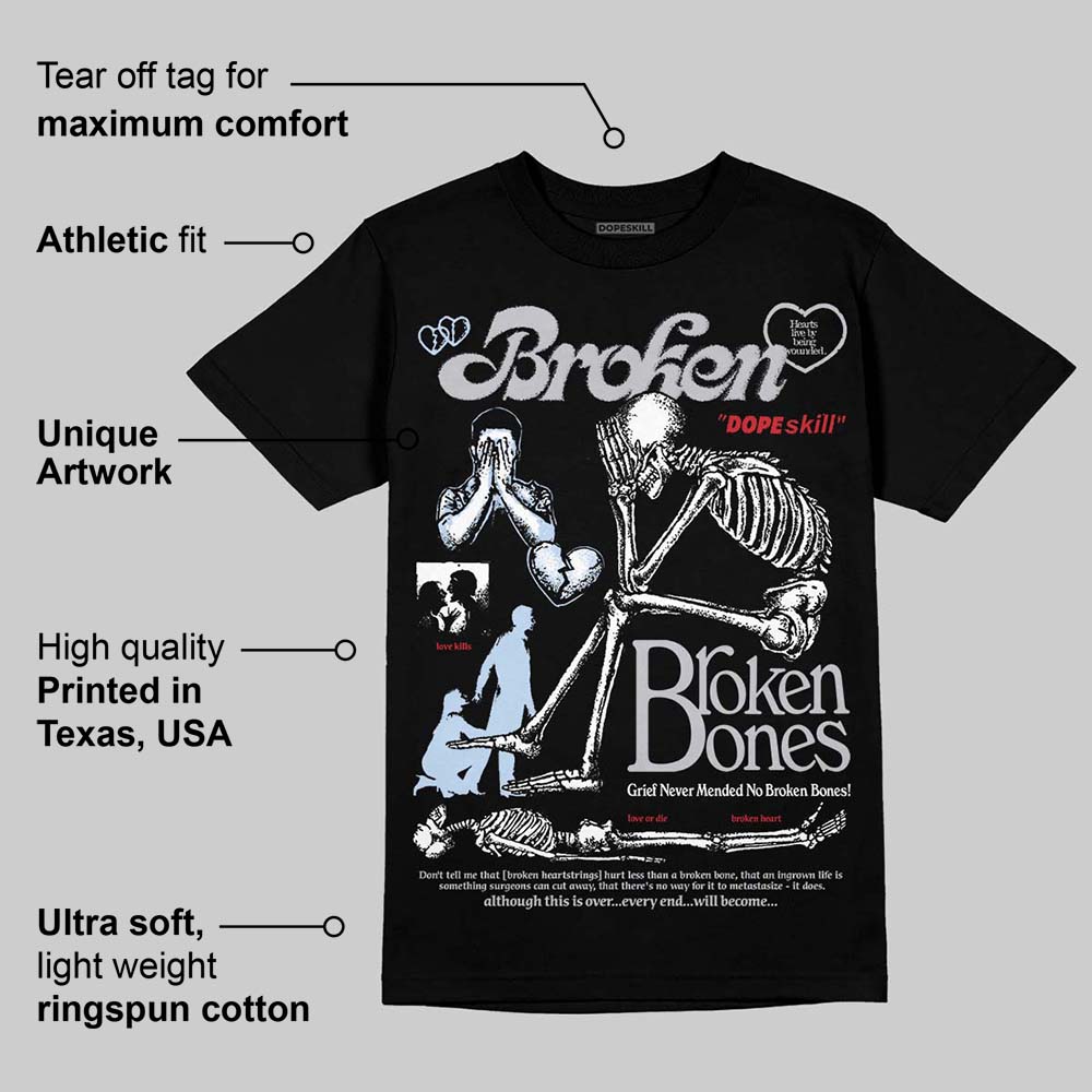 Black Metallic Reimagined 5s superstreetwear T-Shirt Broken Bones Graphic