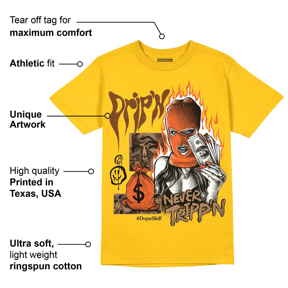 Yellow Collection superstreetwear Gold T-shirt Drip'n Never Tripp'n Graphic