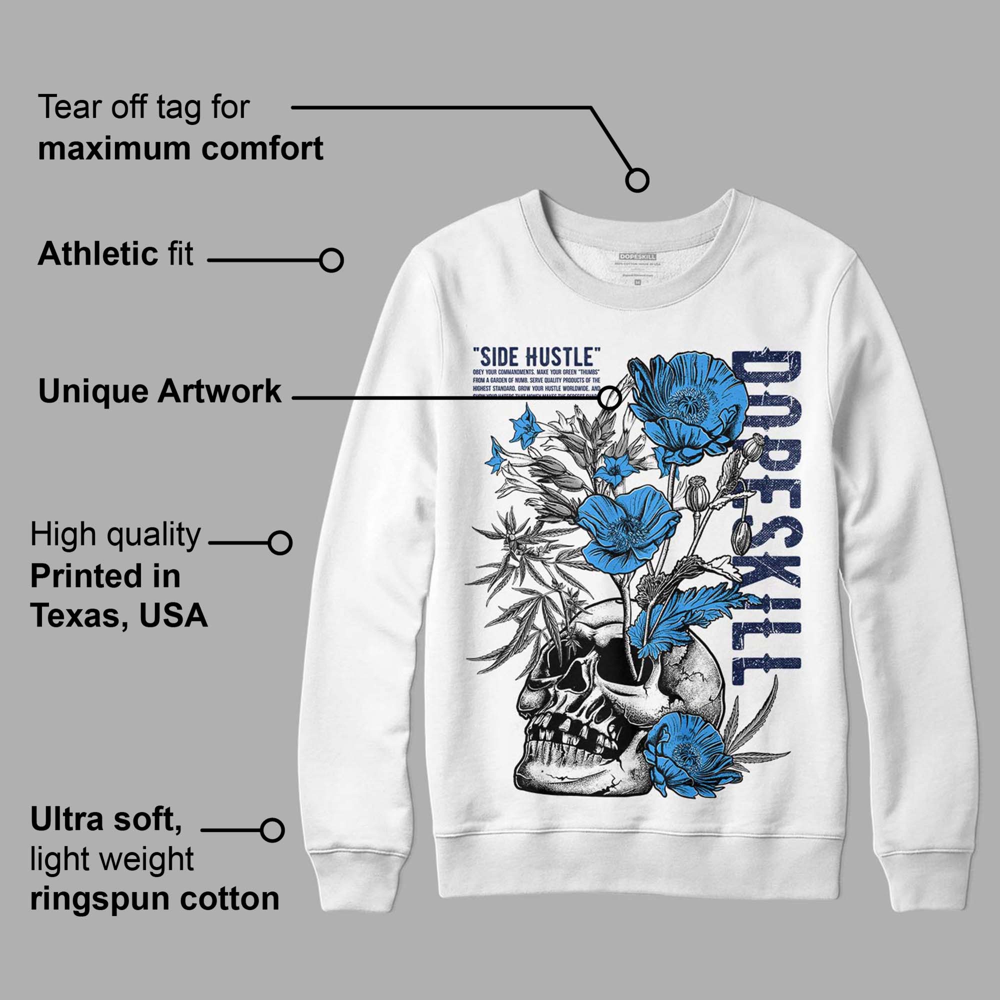 Midnight Navy 3s superstreetwear Sweatshirt Side Hustle Graphic