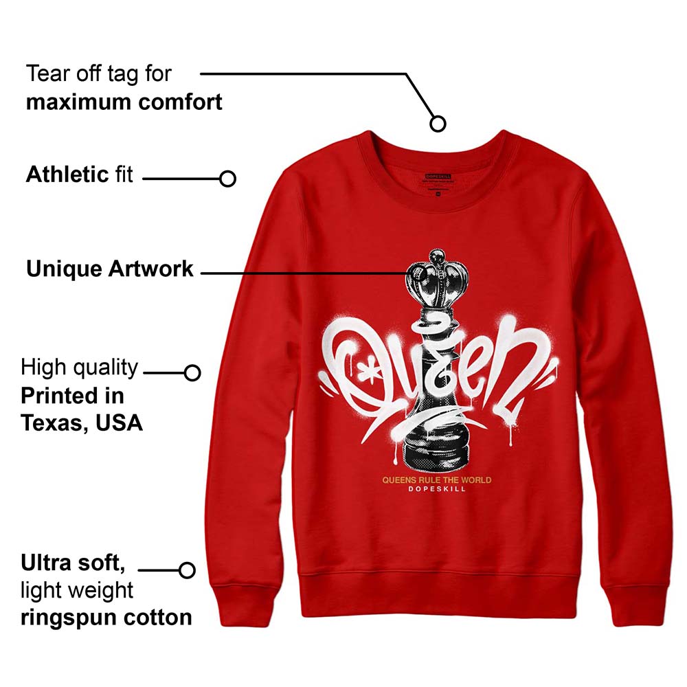 Red Collection superstreetwear Red Sweatshirt Queen Chess Graphic