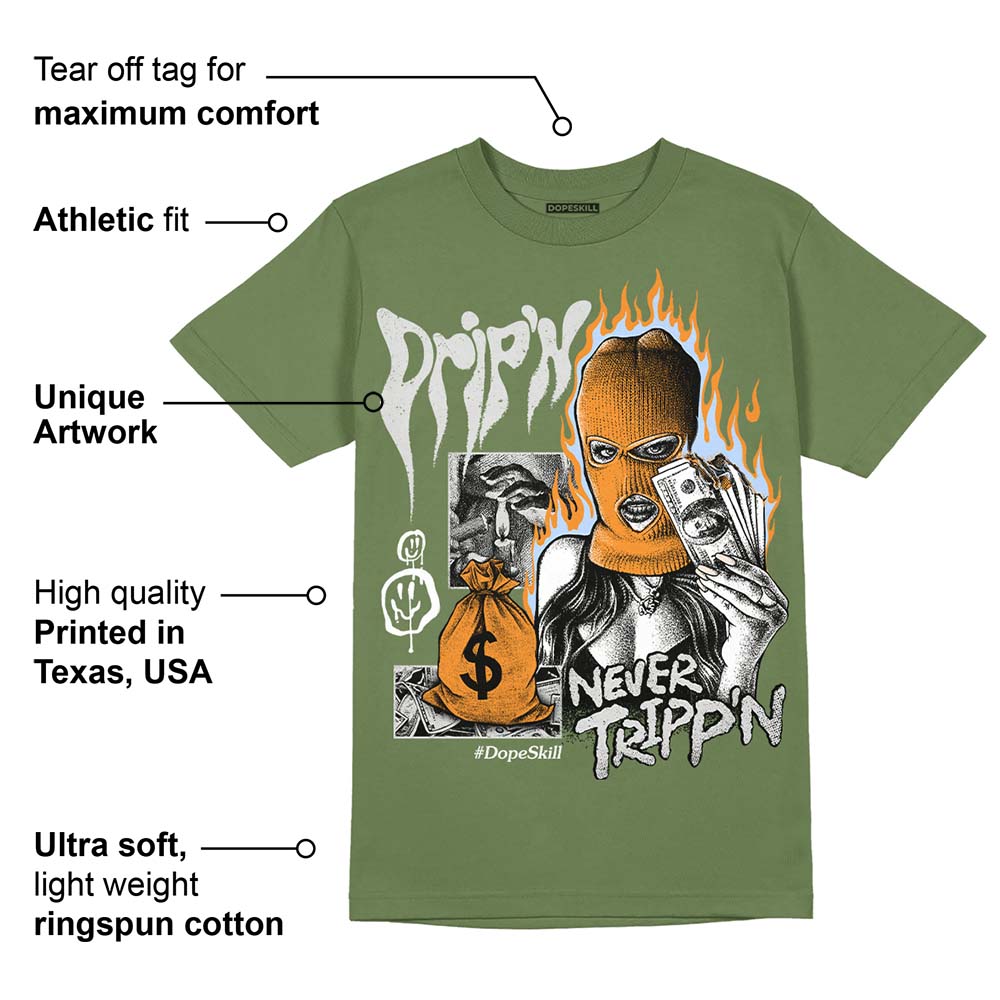 Olive 5s superstreetwear Olive T-shirt Drip'n Never Tripp'n Graphic