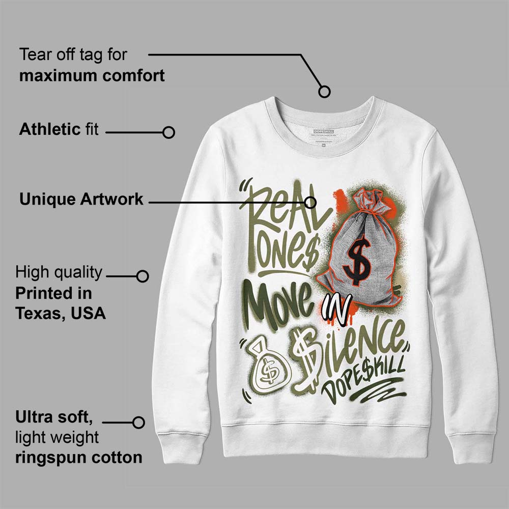 Olive Collection superstreetwear Sweatshirt Real Ones Move In Silence Graphic