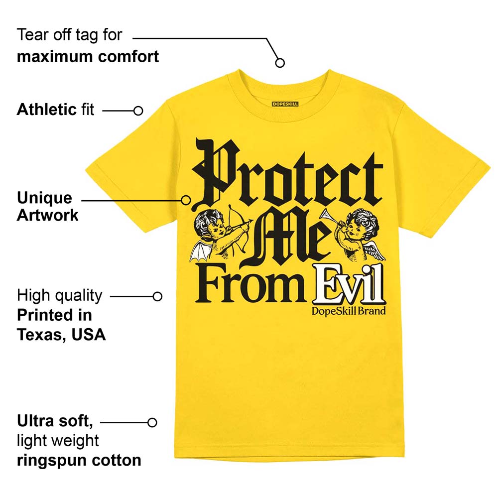 Yellow Ochre 6s superstreetwear Yellow T-shirt Protect Me From Evil Graphic
