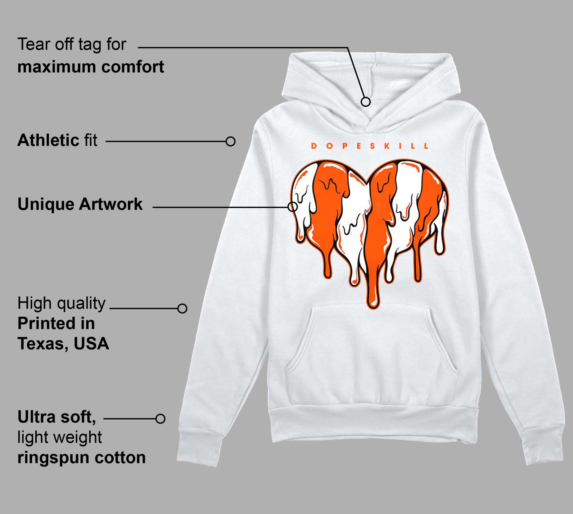 Orange Milk superstreetwear Hoodie Sweatshirt Slime Drip Heart Graphic