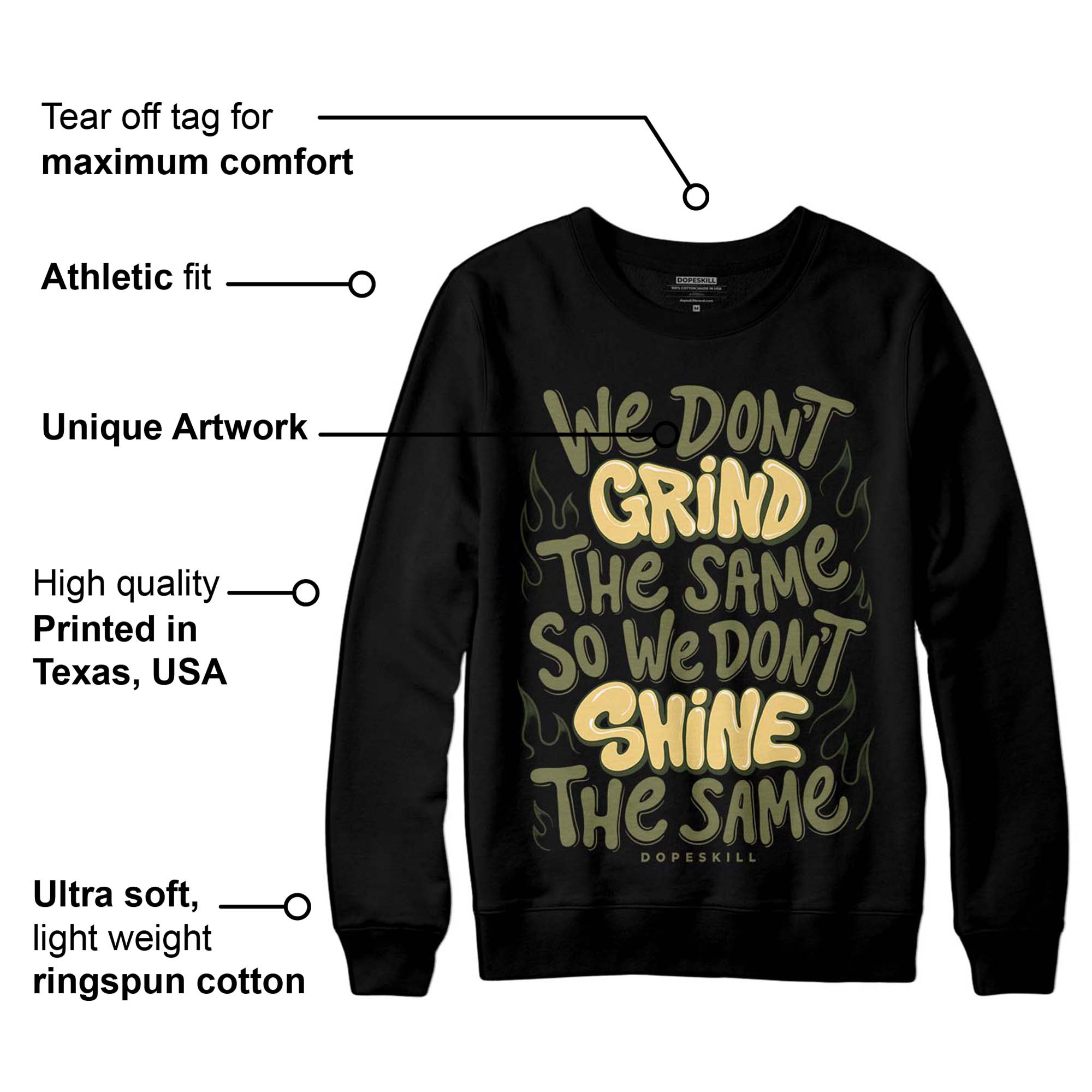 Craft Olive 4s superstreetwear Sweatshirt Grind Shine Graphic