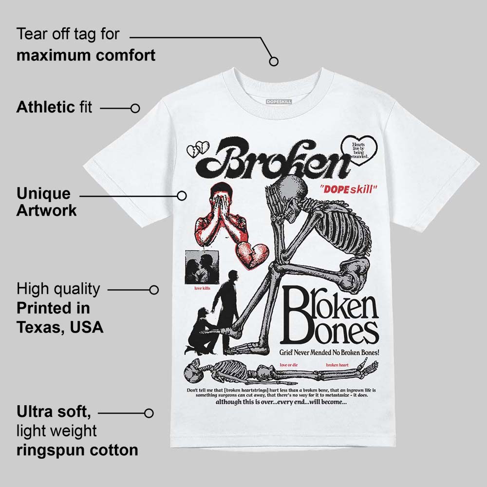 White Cement 4s superstreetwear T-Shirt Broken Bones Graphic
