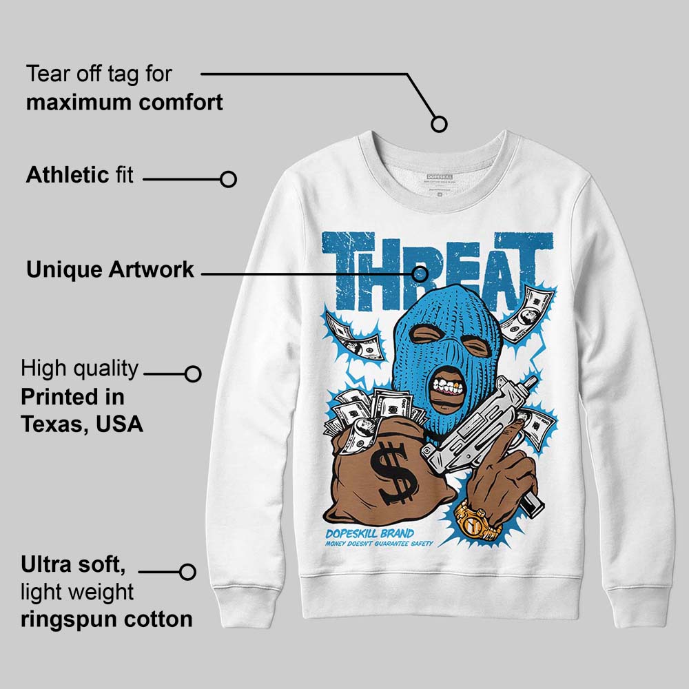 Military Blue 4s superstreetwear Sweatshirt Under Threat Graphic