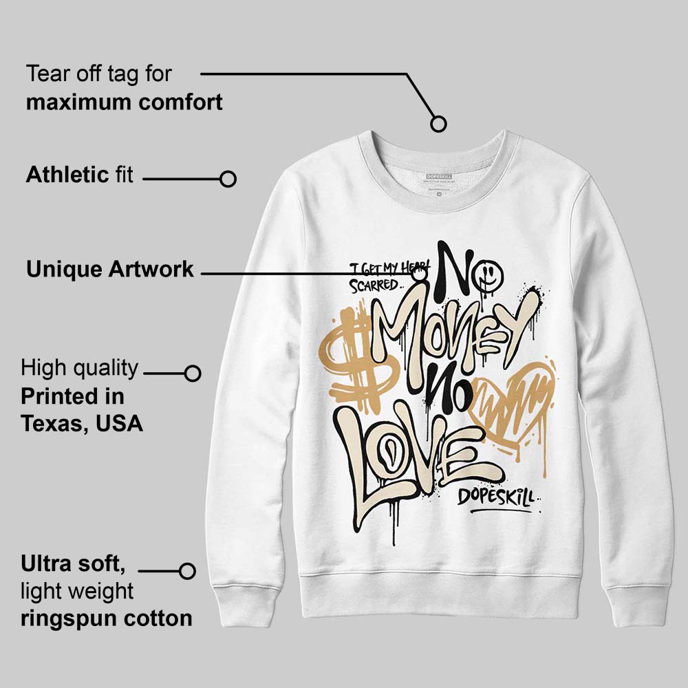 Reverse Metallic 5s superstreetwear Sweatshirt No Money No Love Typo Graphic