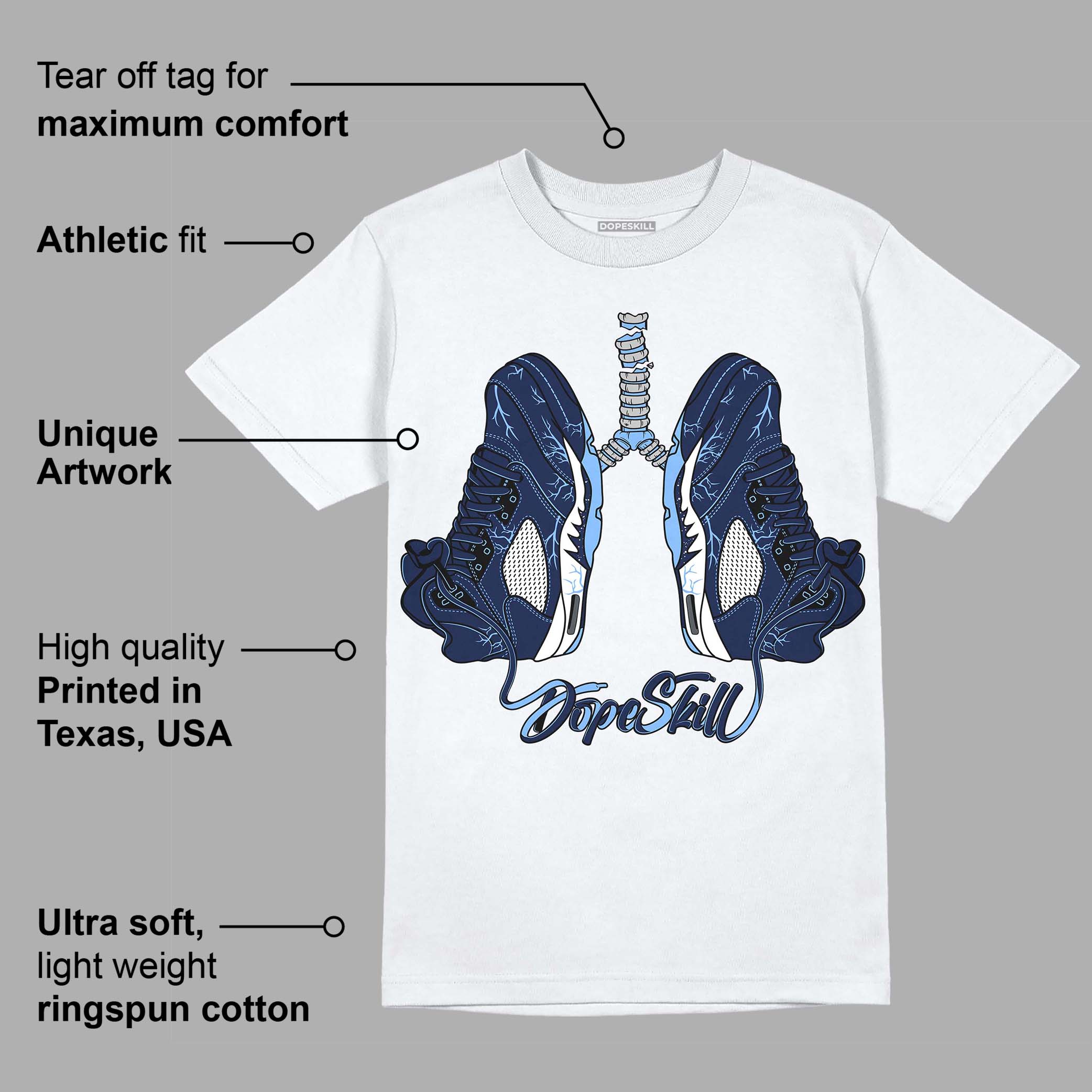 Midnight Navy 5s superstreetwear T-Shirt Breathe Graphic