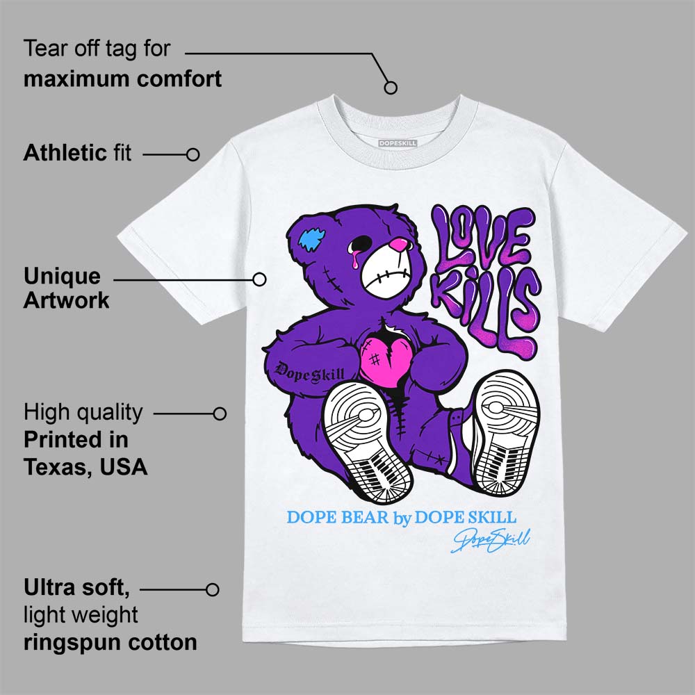 Dunk Purple Championship Court White superstreetwear T-Shirt Love Kills Graphic