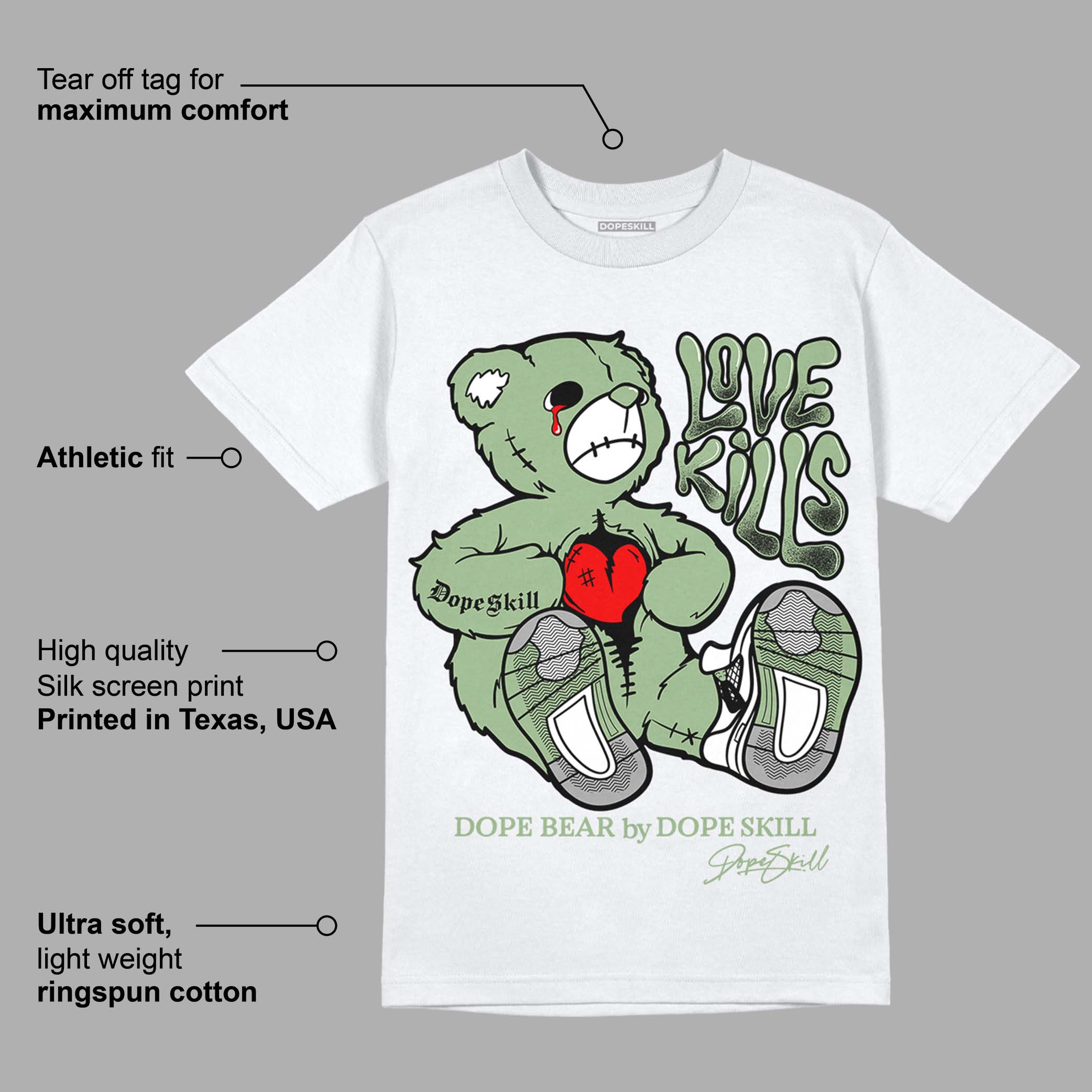 Seafoam 4s superstreetwear T-Shirt Love Kills Graphic