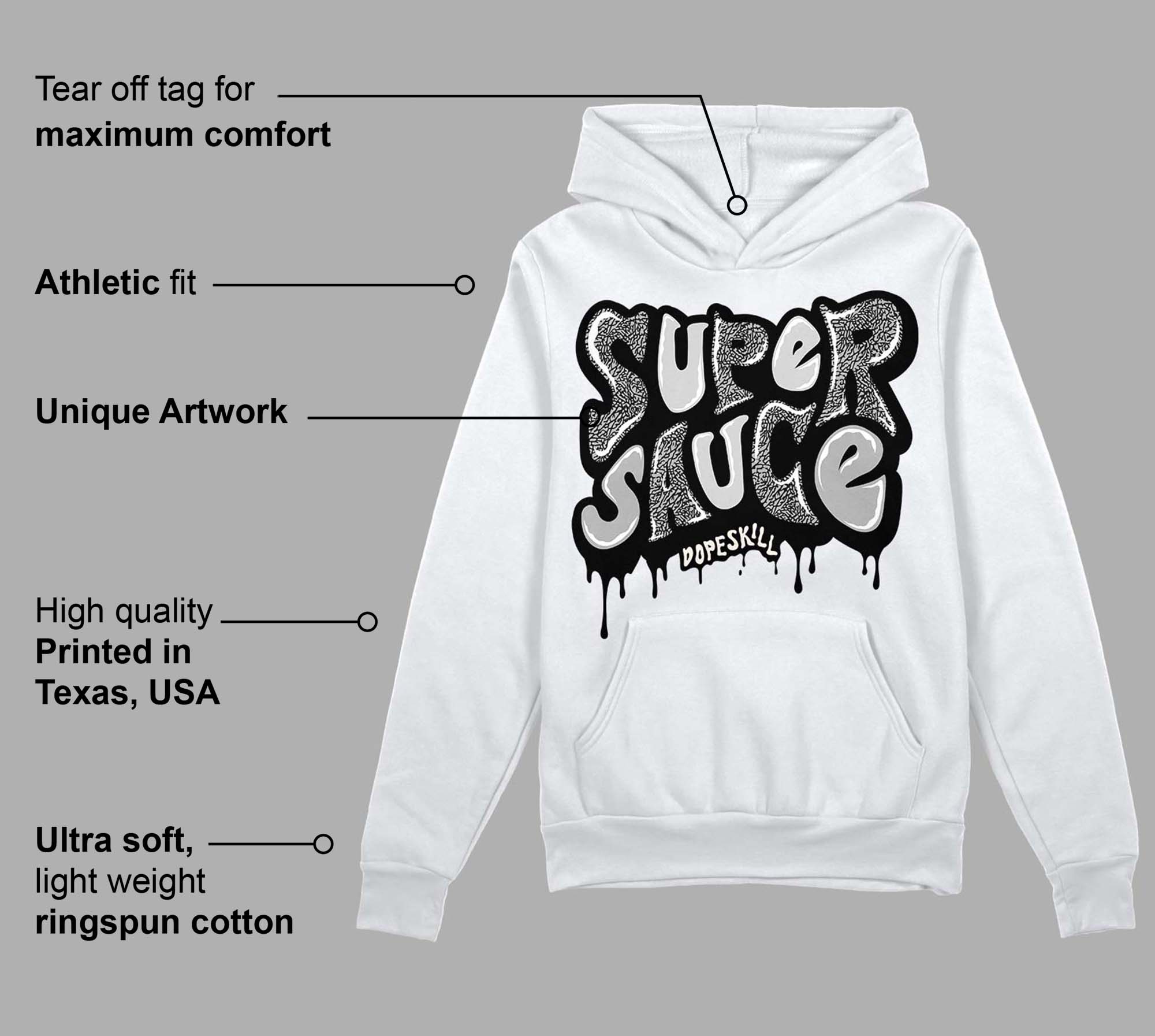 Off Noir 3s superstreetwear Hoodie Sweatshirt Super Sauce Graphic