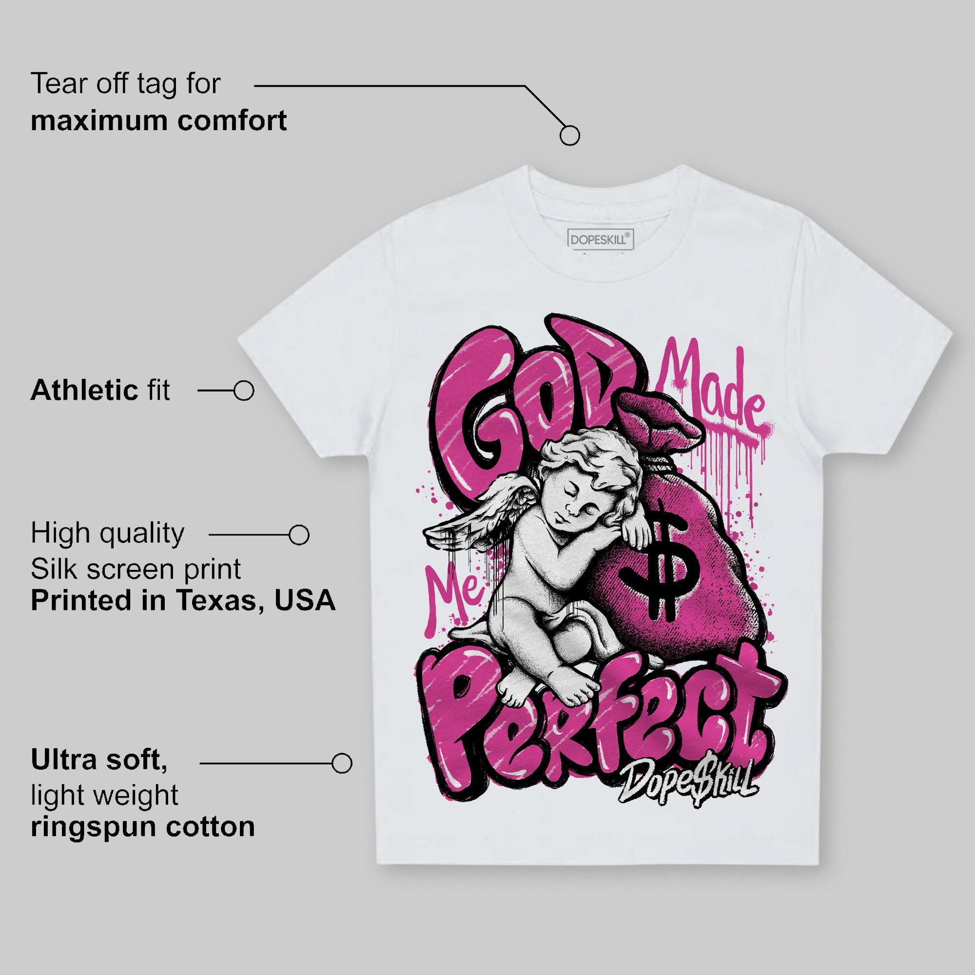 Dunk Low Active Fuchsia superstreetwear Toddler Kids T-shirt God Made Me Perfect Graphic