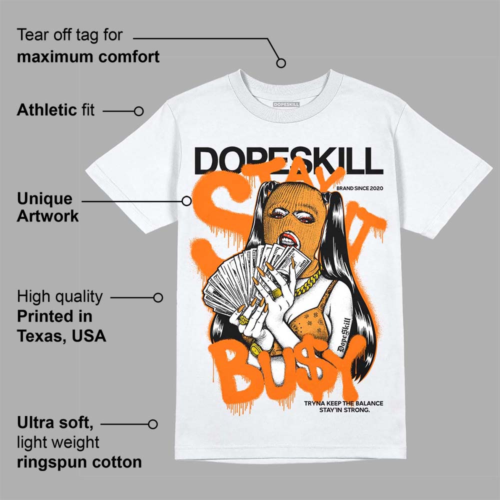 Orange Black White superstreetwear T-Shirt Stay It Busy Graphic